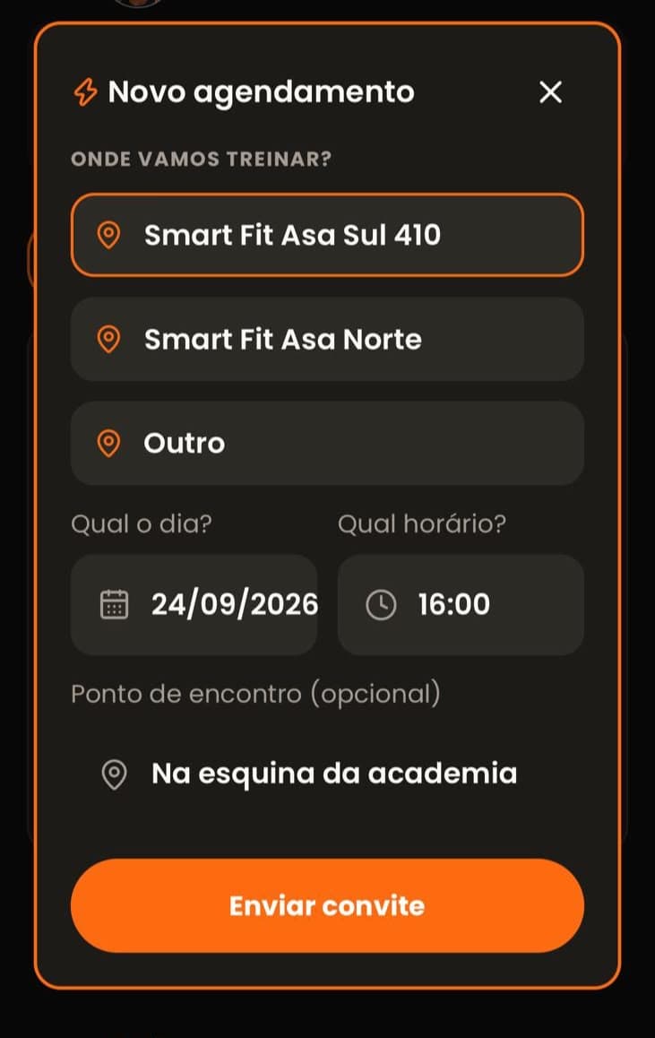Tela de novo agendamento